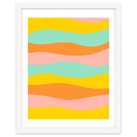 The Happy Bands, Abstract Pastel Positivity Colorful Painting Retro Rainbow Vintage Summer Bohemian Canvas Print