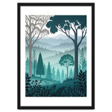 Vibrant Silhouettes in the Misty Teal Highlands thumbnail