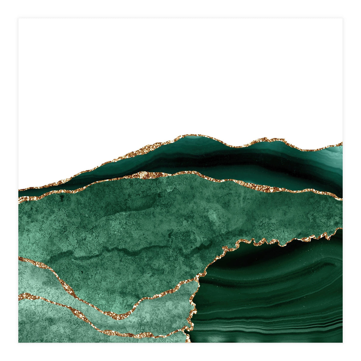 Emerald & Gold Agate Texture 06 (Print Only)