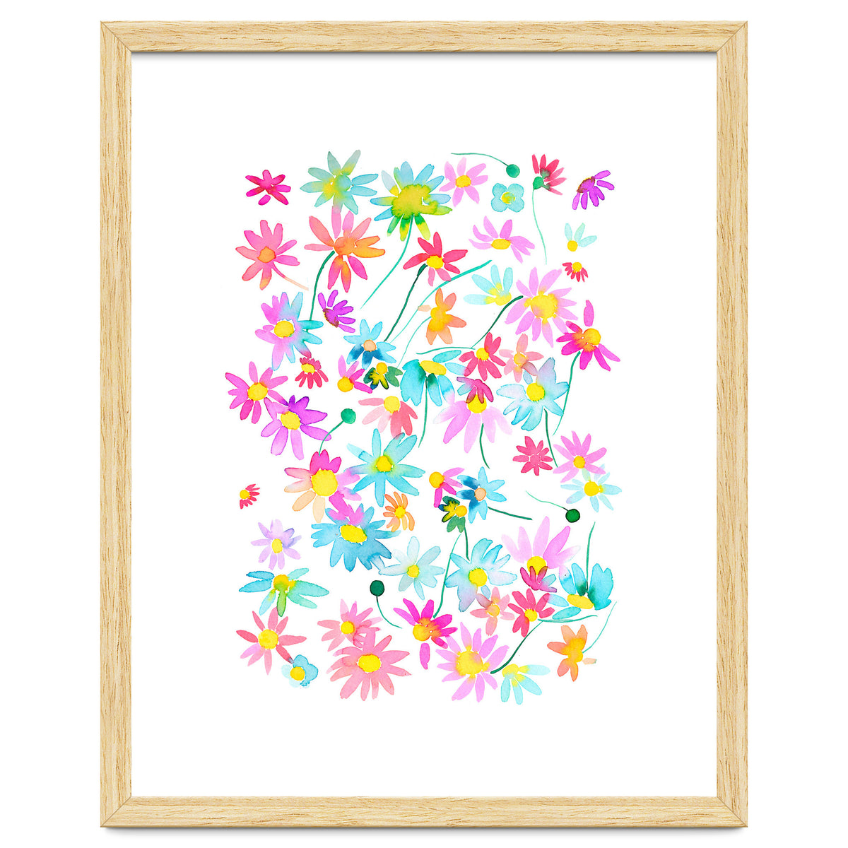 Daisies Spring Floral Pastel Watercolor