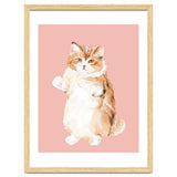 Ms Purrlington Handpainted fluffy cat oil painting thumbnail