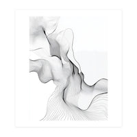 Abstract Black And White Flowing Lines (Print Only)
