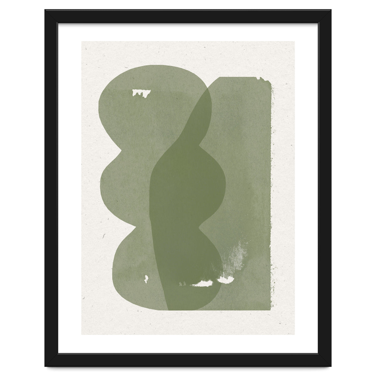 GREEN WATERCOLOR SHAPES NO.1