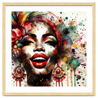 Brazilian Carnival Watercolor Portrait