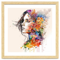 Quiet Muse In Watercolor Blooms