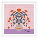 Tulips in a vase - orange and violet thumbnail