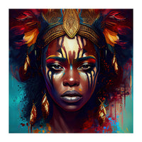 Powerful African Warrior Woman #3 (Print Only)