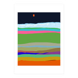 Iceland, Abstract Nature Travel Landscape, Eclectic Rainbow Retro Concept, Colorful Boho Modern Contemporary (Print Only) thumbnail