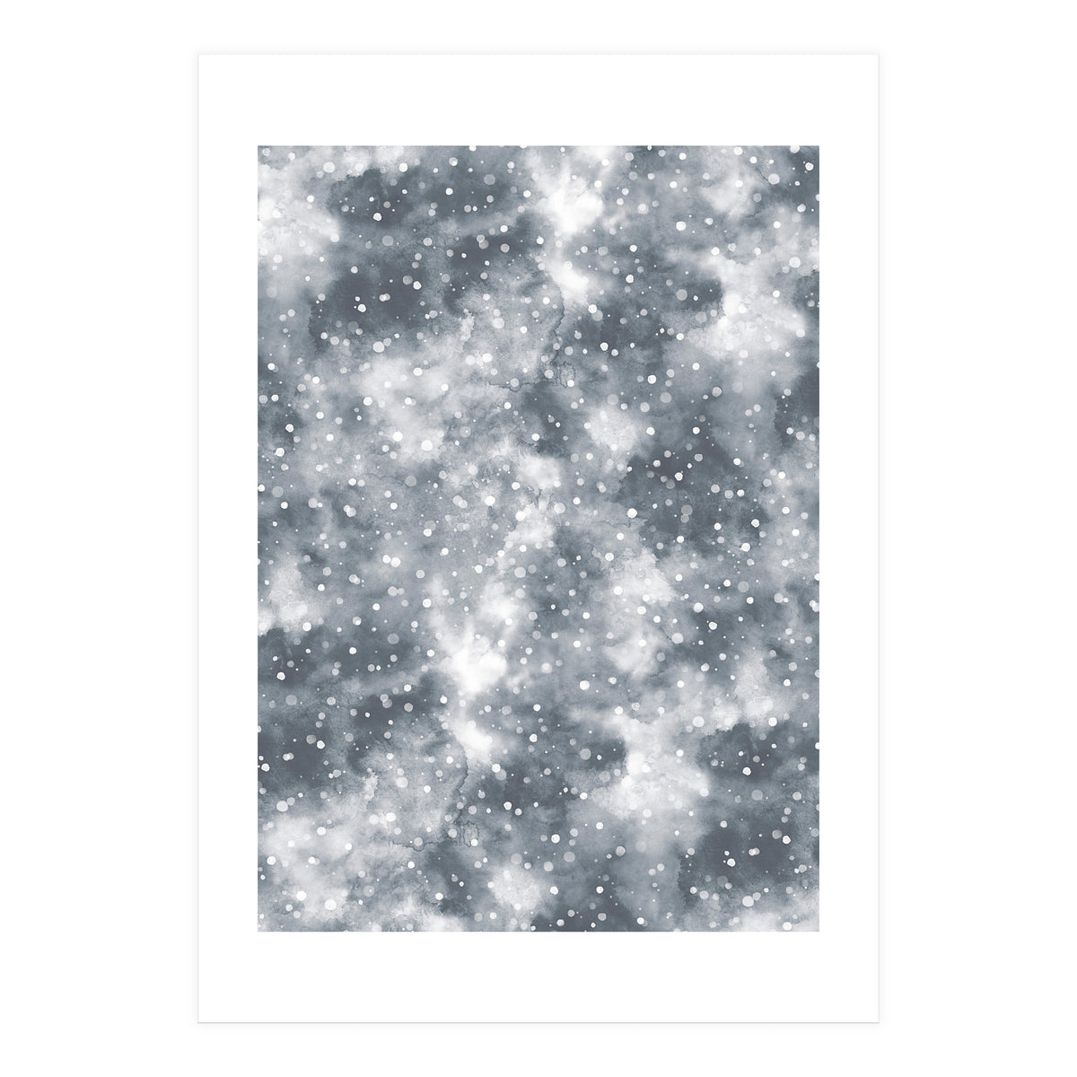 Abstract Winter Foggy Snow Gray White (Print Only)