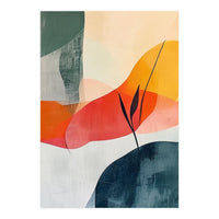 Minimalist Botanical Abstract Art with Organic Overlapping Shapes (Print Only)