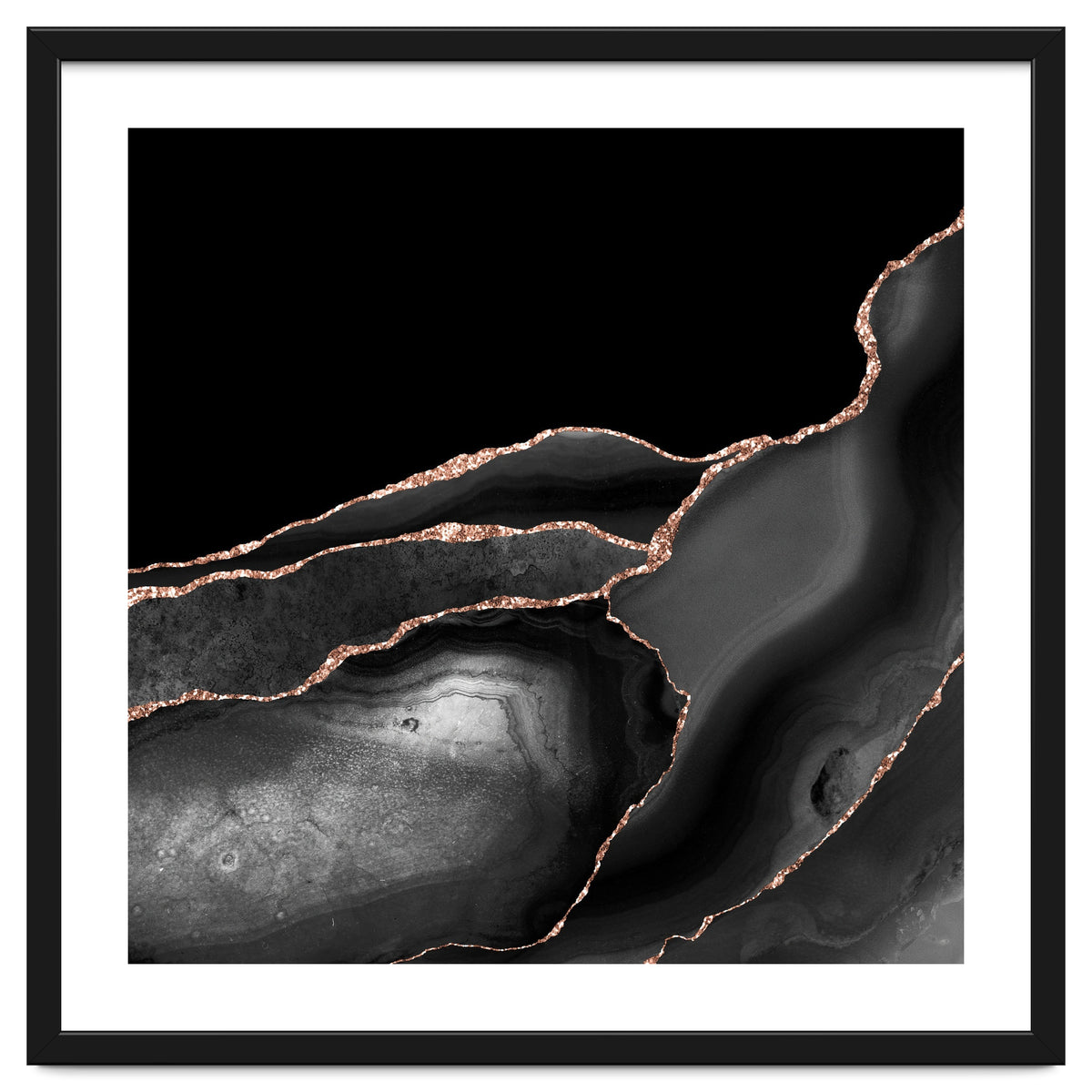 Black & Rose Gold Agate Texture 04