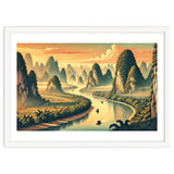 Vintage China, Guilin Karst Mountains Poster thumbnail