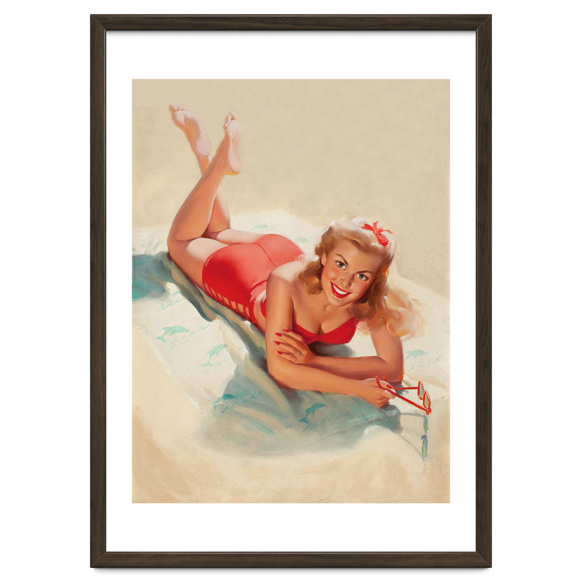 Pinup Girl Posing On A Beach
