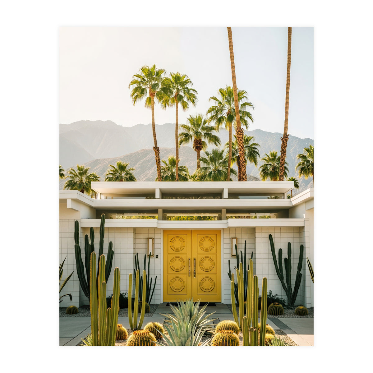 Palm Springs Mid-Century Modern Art, Desert Vibe Architecture, Retro Aesthetic Travel (Print Only)