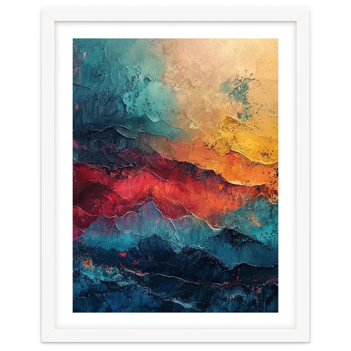Abstract Textured Mountain Landscape