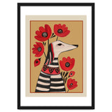 Striped Dog With Poppies thumbnail