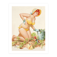 Beautiful Chubby Girl In The Garden (Print Only)