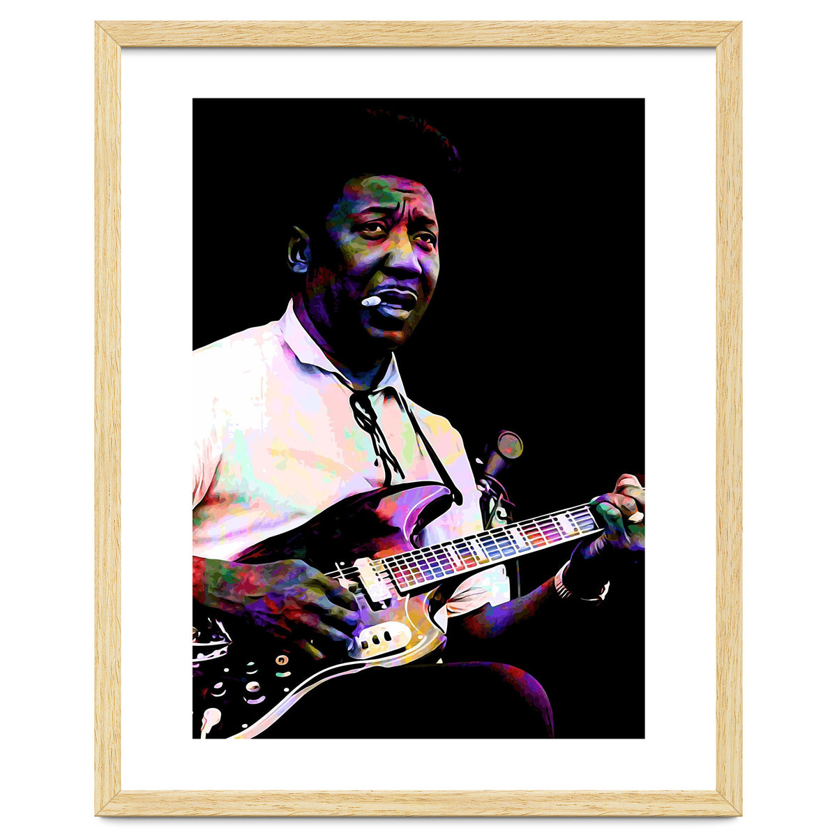 Muddy Waters American Blues Singer Legend Colorful Art