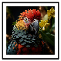Vibrant Macaw Parrot With Red And Yellow