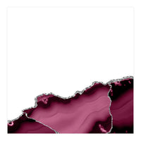 Burgundy & Silver Agate Texture 13  (Print Only)