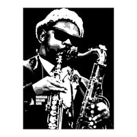 Rahsaan Roland Kirk American Jazz Multi-Instrumentalist in Grayscale 2 (Print Only)