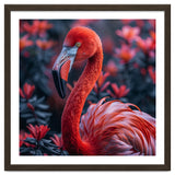 Vibrant Flamingo Portrait With Tropical Foliage thumbnail