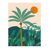 Palm Vibes, Tropical Vintage Botanical Nature, Illustration Mountains Landscape Adventure, Pastel Plants Wild Jungle Boho Forest (Print Only) thumbnail