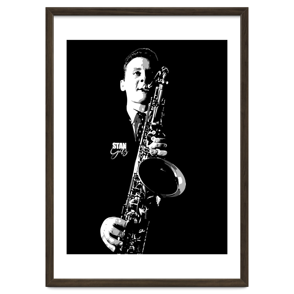 Stan Getz American Jazz Saxophonist in Grayscale