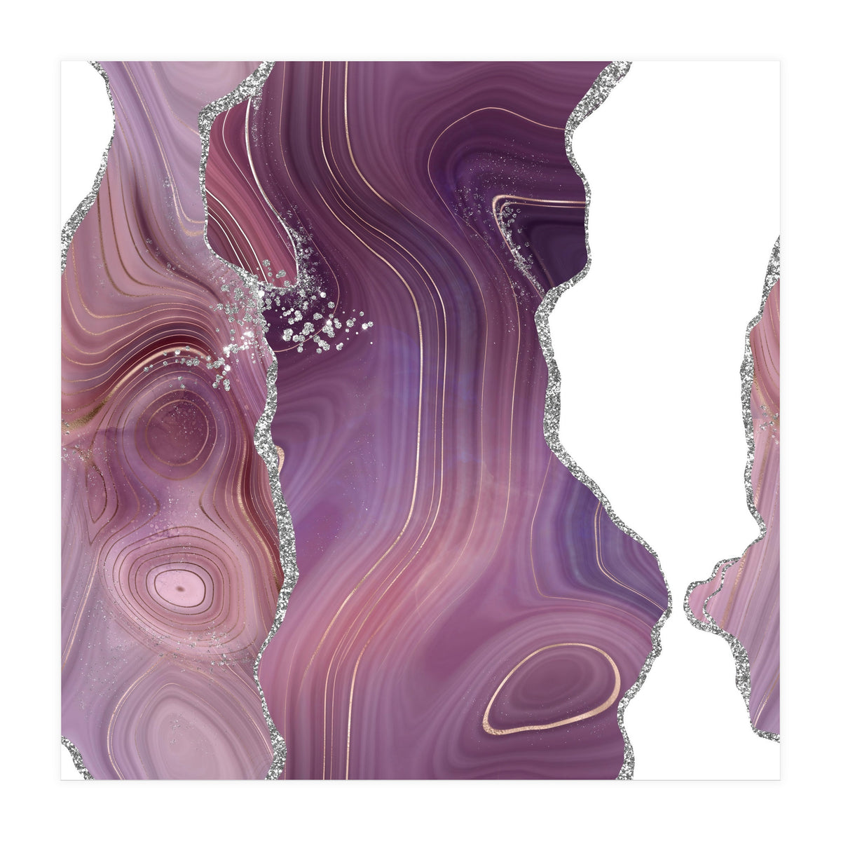 Mauve & Silver Agate Texture 05 (Print Only)