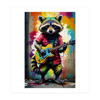 Raccoon Plays Guitar (Print Only)