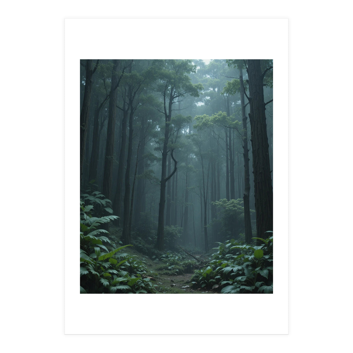 Ethereal Misty Forest in the Rain (Print Only)