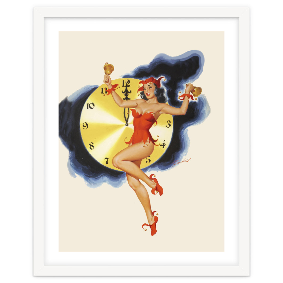 Pinup Girl Celebrating New Year
