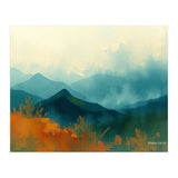 Long Title Misty Blue Mountain Range Landscape (Print Only) thumbnail
