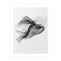 Abstract Black Flowing Fabric Wave (Print Only)