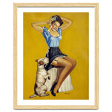 Pinup Woman Posing With Her Dog thumbnail