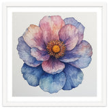 Ethereal Bloom: Watercolor Petals in Indigo and Rose thumbnail
