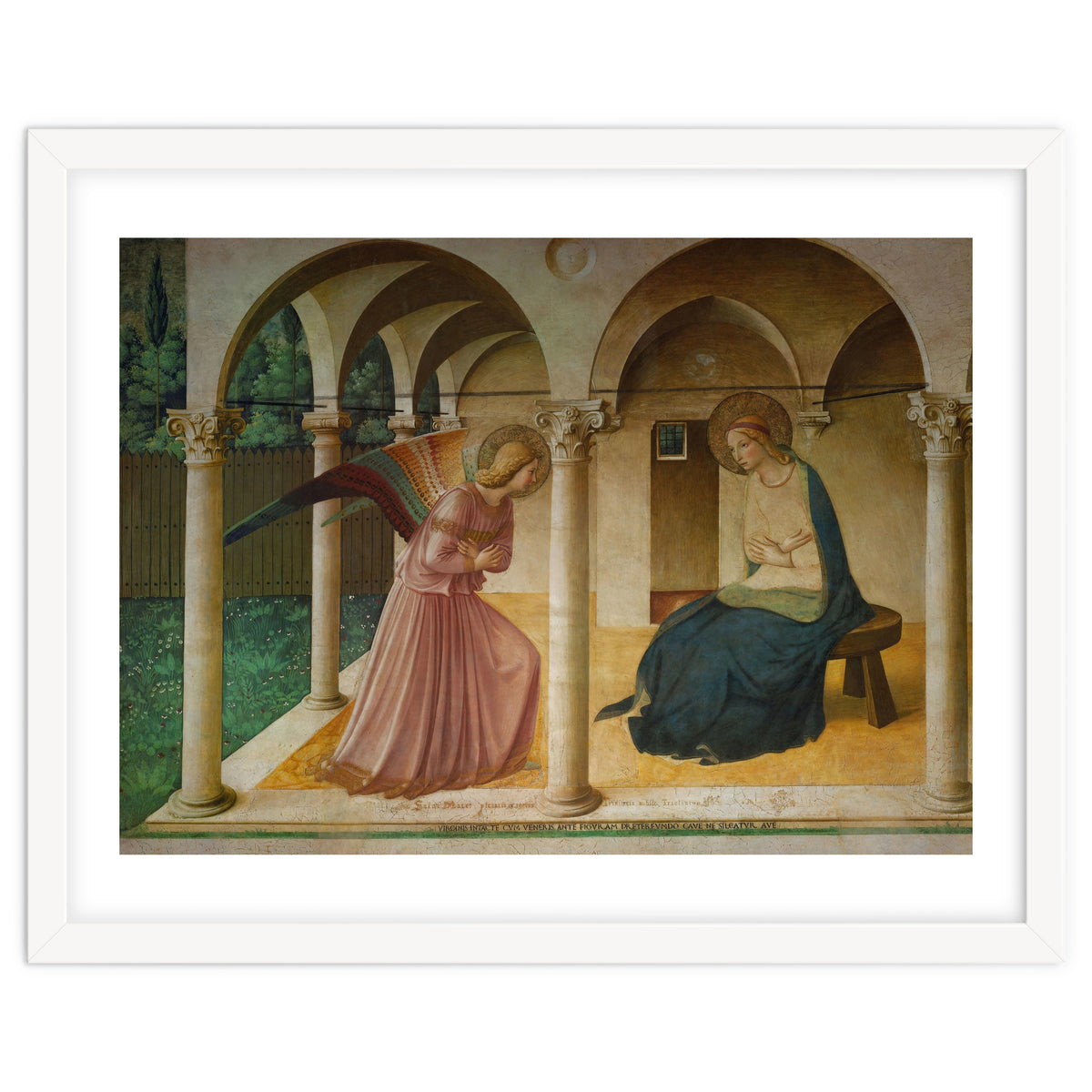 The Annunciation. Fresco in the former dormitory of the Dominican monastery San Marco, Florence.