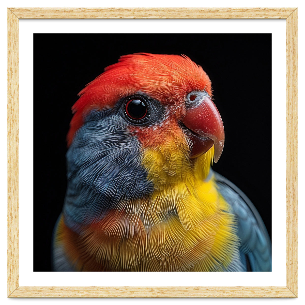 Close Up Colorful Parrot Portrait Vivid Plumage