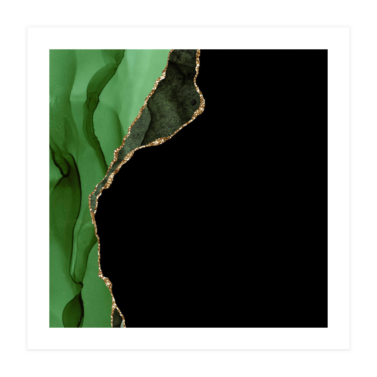 Green & Gold Agate Texture 09  (Print Only)