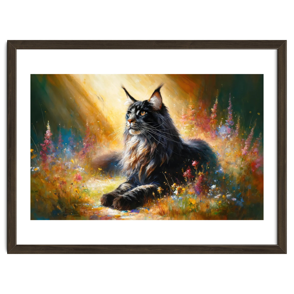 Majestic Lynx In Blooming Meadow