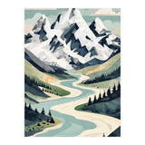 Majestic Alpine Peaks: Organic Modern Landscape Art (Print Only) thumbnail