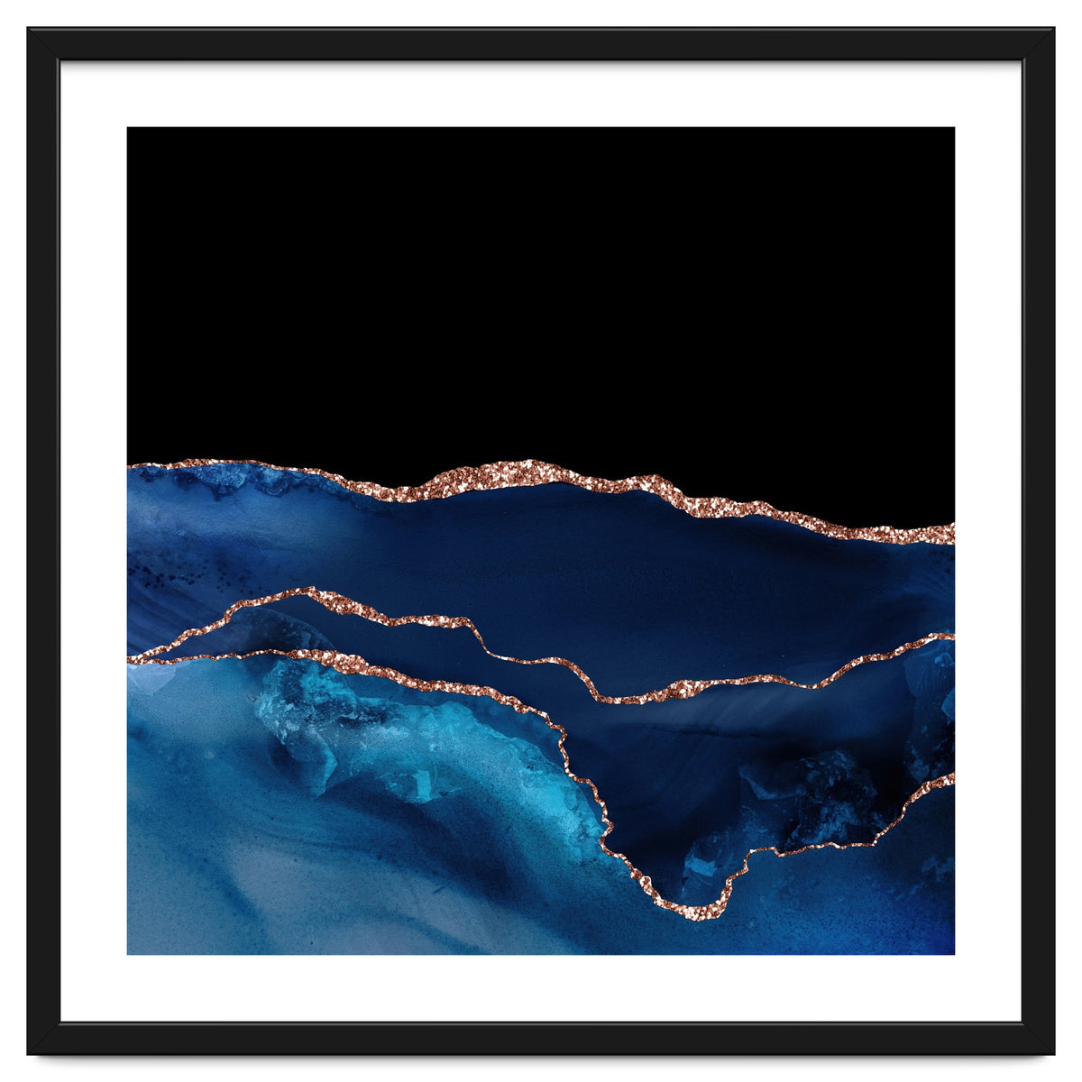 Navy & Rose Gold Agate Texture 07