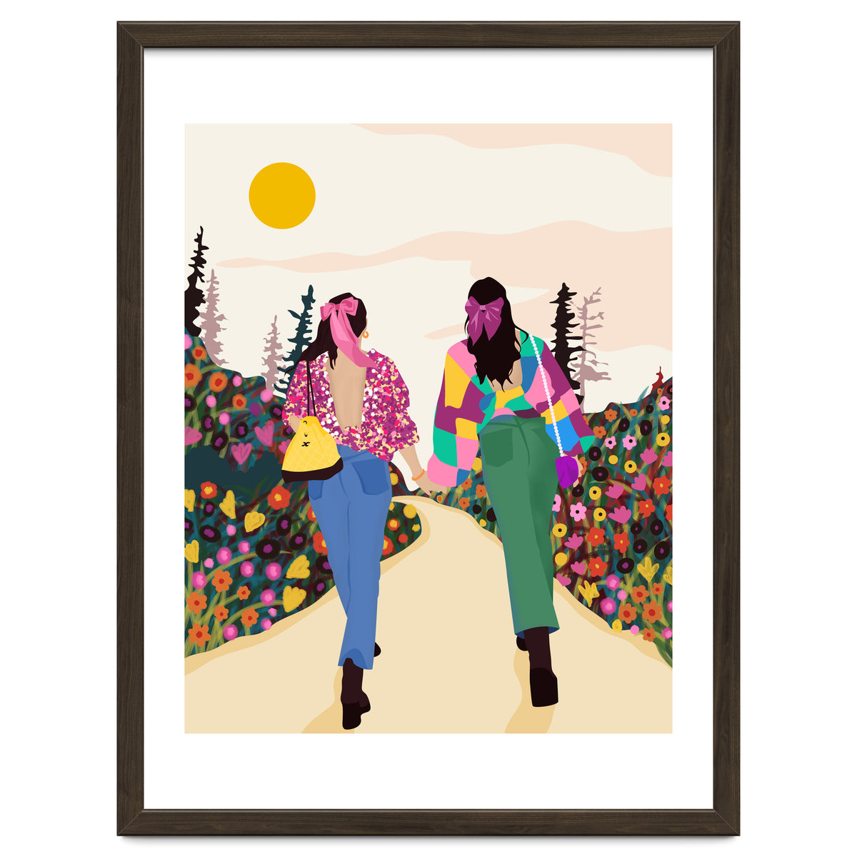 Besties, Best Friends Friendship Fashion, Girl Power Empower Bohemian Travel Companion Soulmates Gift