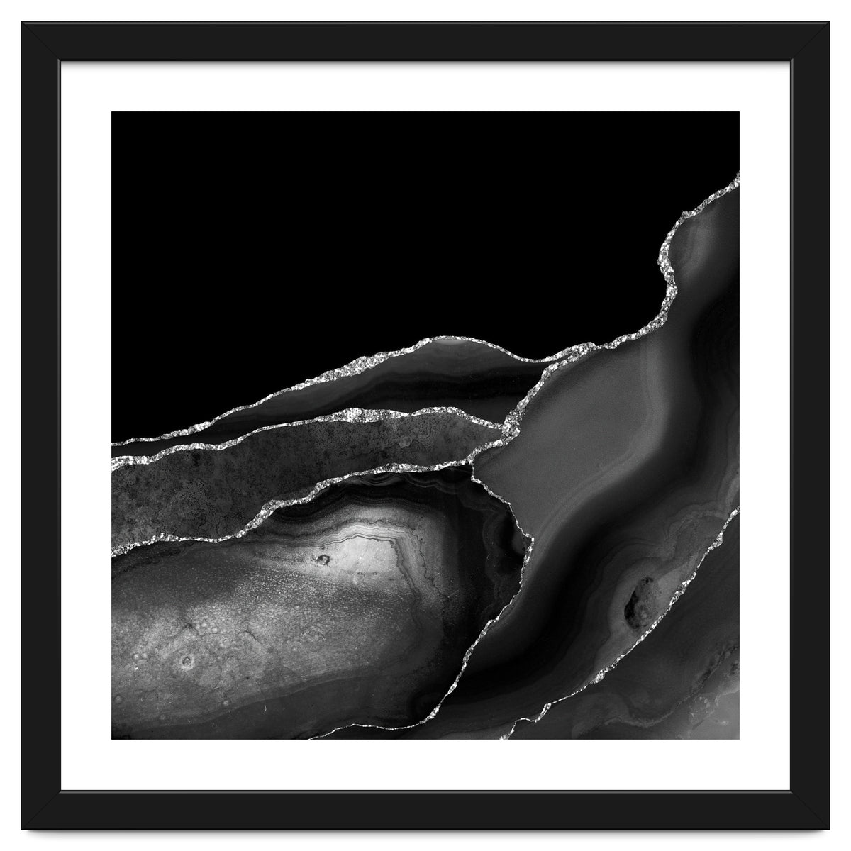 Black & Silver Agate Texture 04
