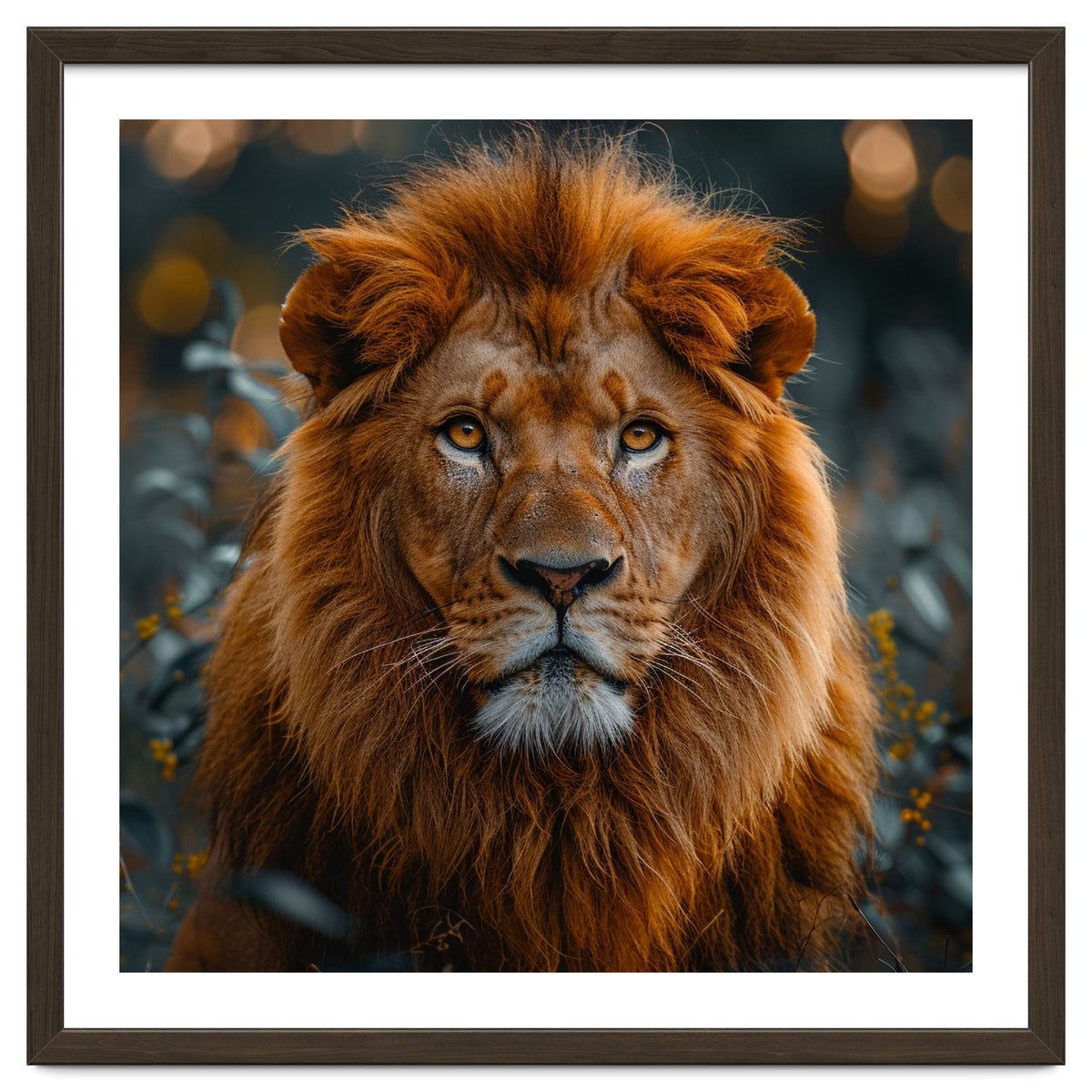 Majestic Lion Portrait Intense Gaze Wildlife