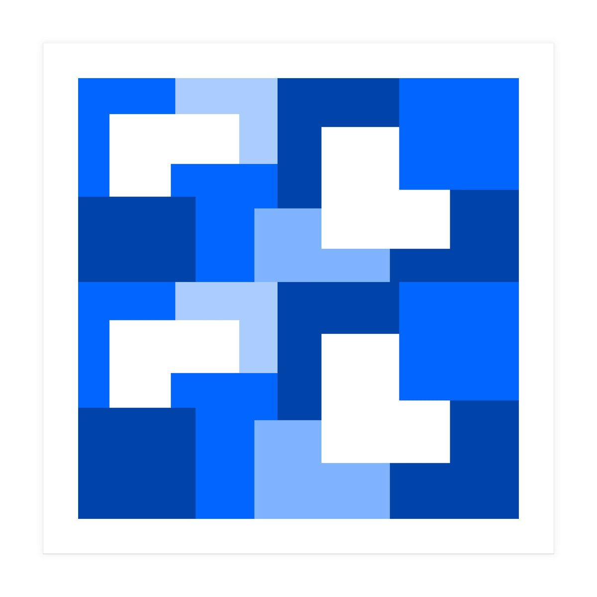 Blue Abstract Square Tiles (Print Only)