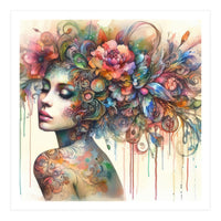 Dreamer with Floral Crown (Print Only)