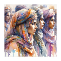 Tuareg Women Procession Watercolor (Print Only)