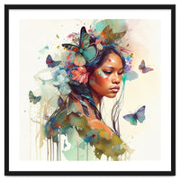 Floral Native Warrior Woman Butterfly Dance