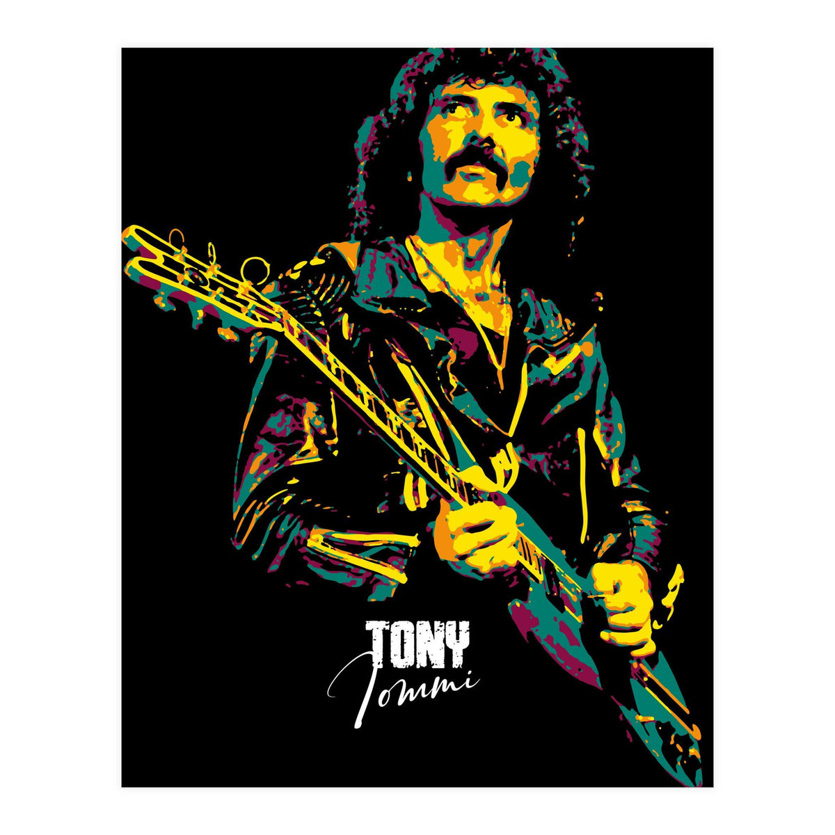 Tony Iommi Musician Legend in Pop Art (Print Only)